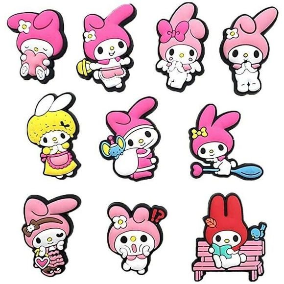 10 pc My Melody Sanrio Shoe Charms Clogs Crocs Cute Kawaii Women Girls - Picture 1 of 1